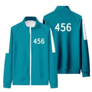 Squid Game Costume Halloween Jacket Outfit Blue Tracksuit Korean - 456 S…